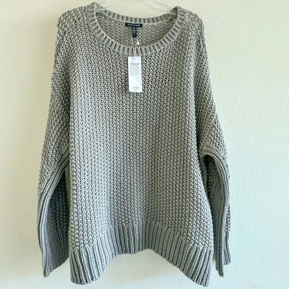 Eileen Fisher Organic Cotton Cord Crew Neck Box-Top Boxy Fit Large - Picture 2 of 11